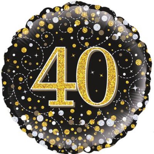 Sparkling Fizz Black & Gold #40 - Round