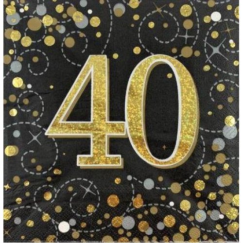 Sparkling Fizz Black Gold #40 Napkin / Serviettes