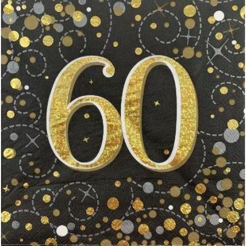 Sparkling Fizz Black Gold #60 Napkin / Serviettes