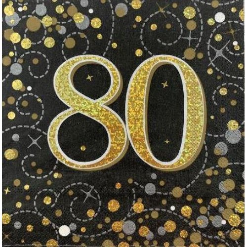 Sparkling Fizz Black Gold #80 Napkin / Serviettes