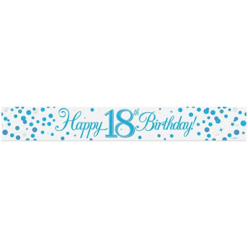 Sparkling Fizz Blue #18 Birthday Banner