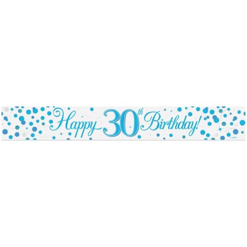 Sparkling Fizz Blue #30 Birthday Banner