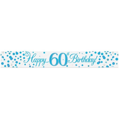 Sparkling Fizz Blue #60 Birthday Banner