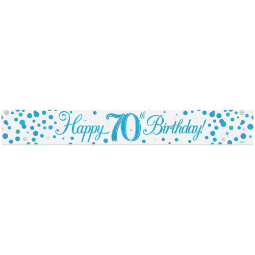 Sparkling Fizz Blue #70 Birthday Banner