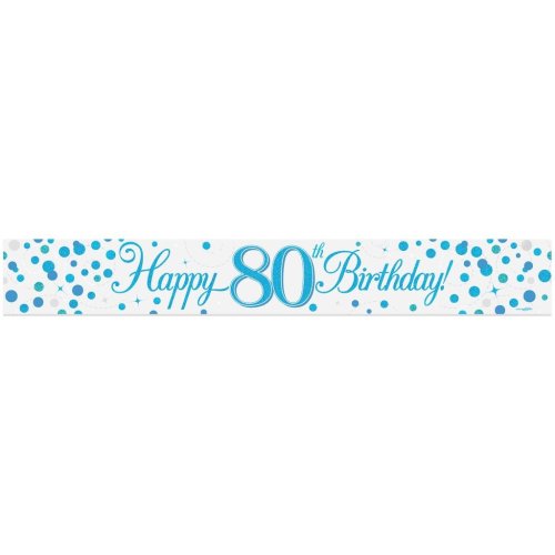 Sparkling Fizz Blue #80 Birthday Banner