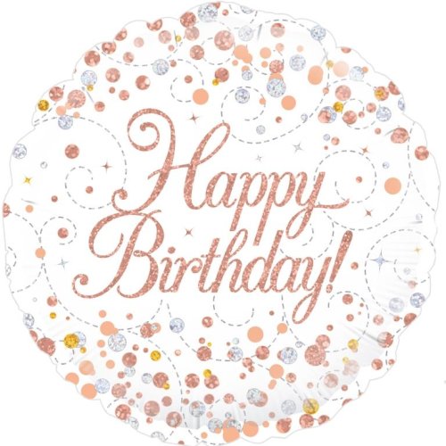 Sparkling Fizz Rose Gold Birthday - Round