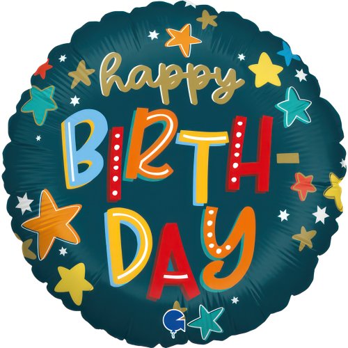 Helium INFLATED Stars Birthday Round