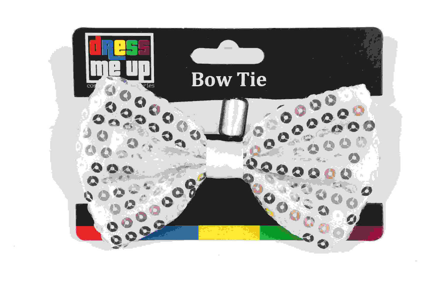 White Sequin Bow Tie