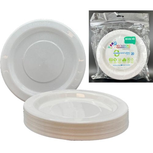 White Lunch Plate (Pack of 20)