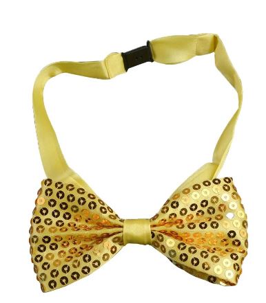 Yellow Neon Sequin Bow Tie