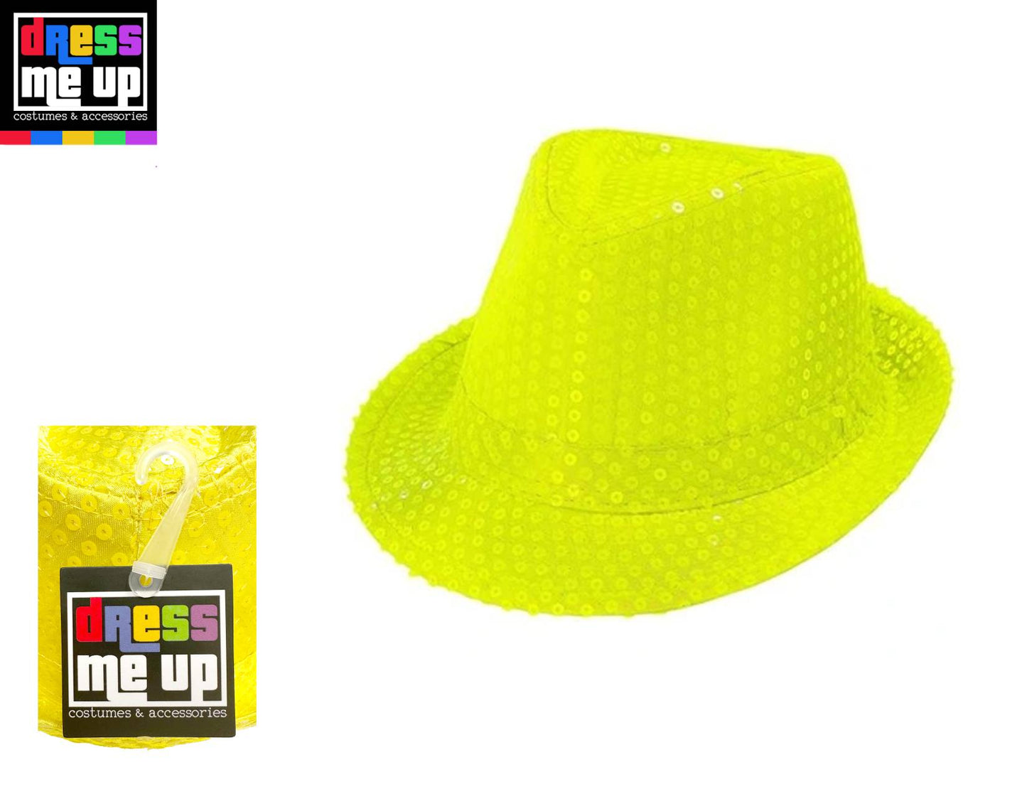 Yellow Neon Sequin Hat