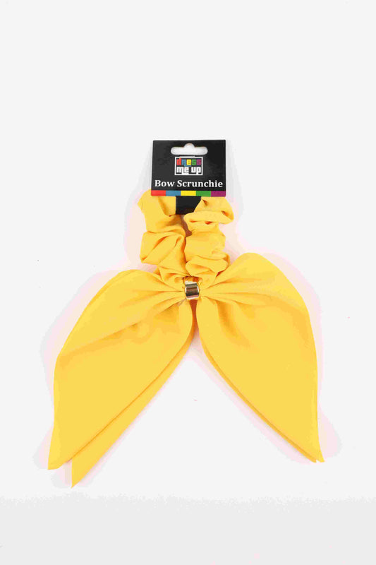 Yellow Tie In Bow Scrunchie