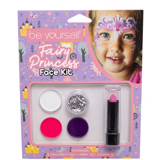Fairy Princess face paint kit with face paints and applicator in blister pack