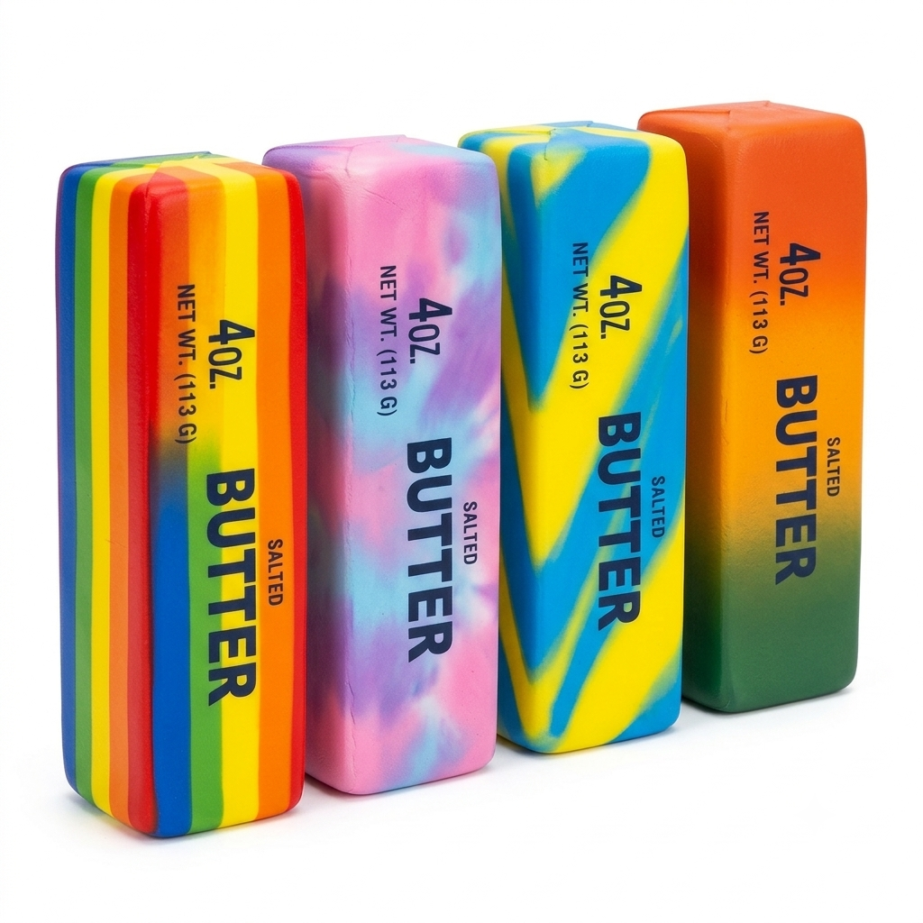 Rainbow Butter Stick Squishy — Slow Rise Fidget